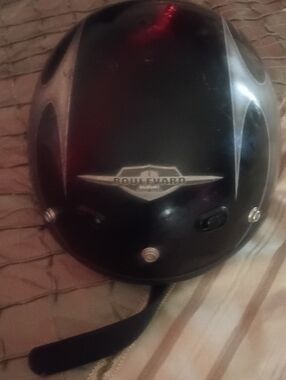 Boulevard Black Motorcycle Half Helmet